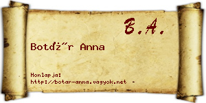 Botár Anna névjegykártya
