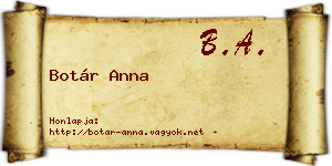 Botár Anna névjegykártya